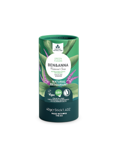 Desodorante Green Fusión envase de cartón (sin plástico) 40 g - Imagen 1